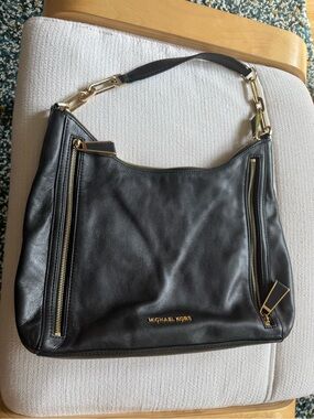 Michael Kors Black Hobo Leather Bag
